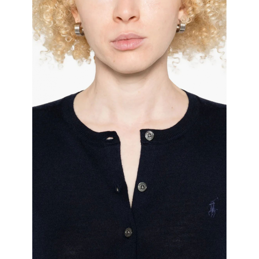 Cardigan 'Button-Front Embroidered-Logo' pour Femmes