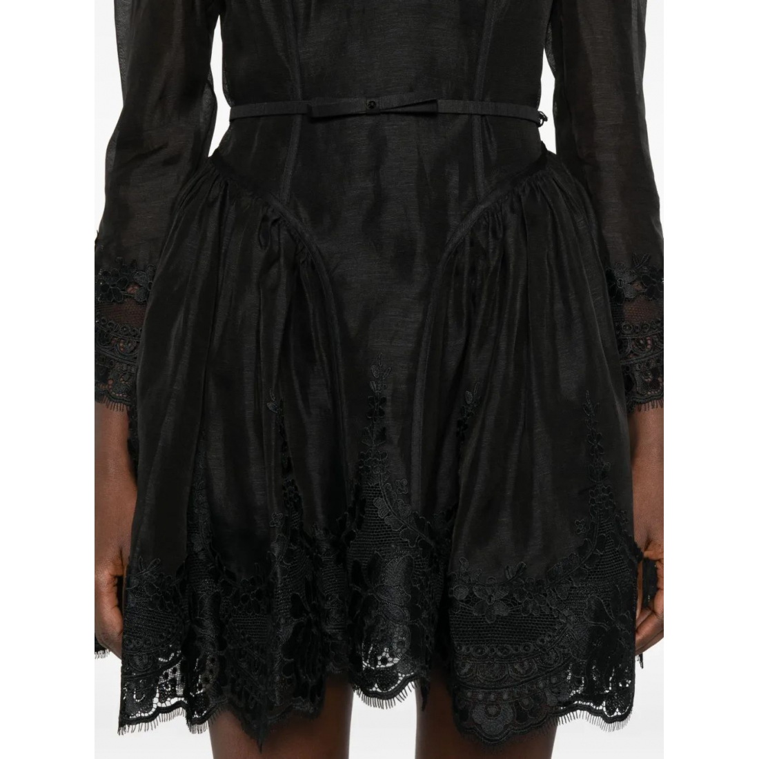 Robe mini 'Lace-Trimmed' pour Femmes