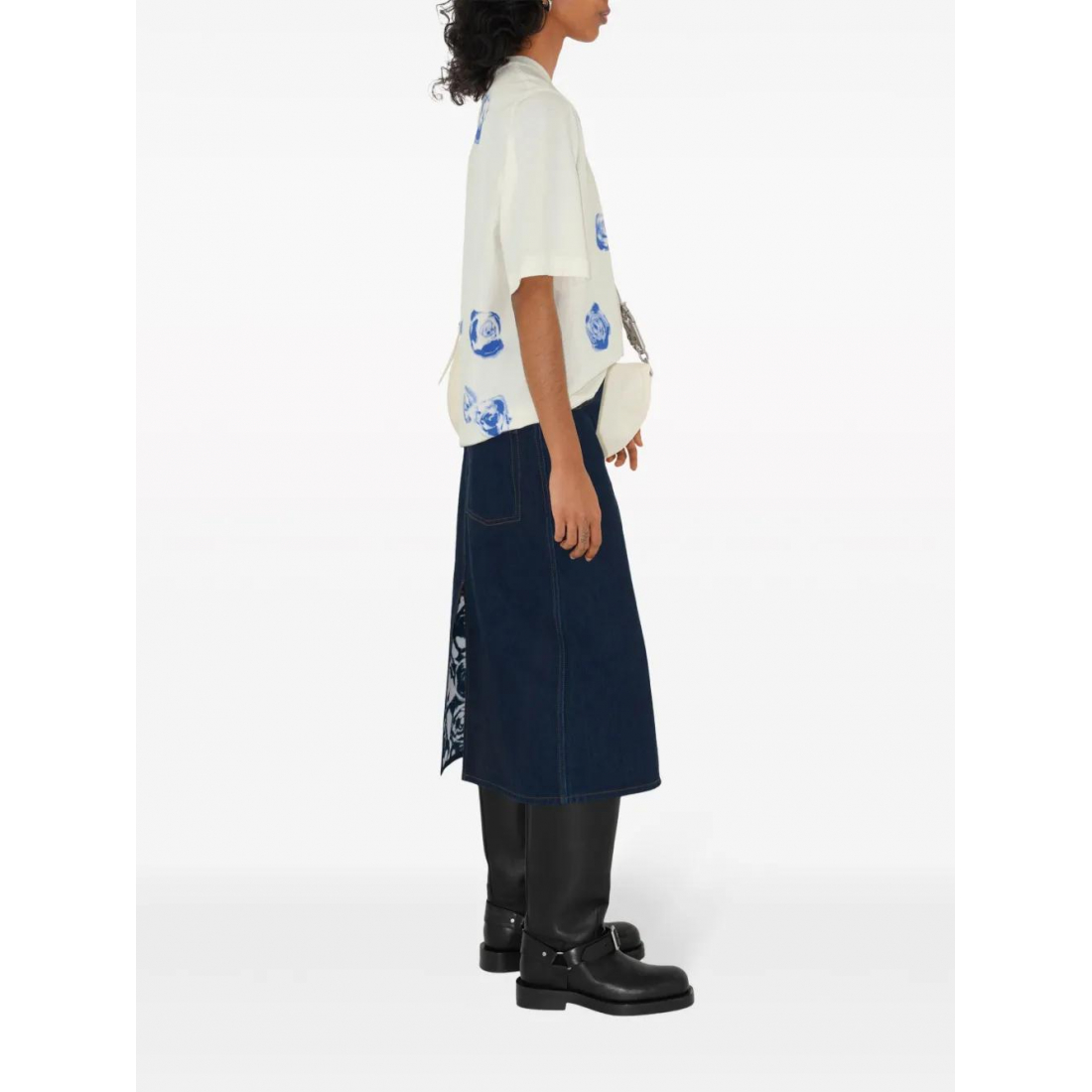 'Rose-Print' T-Shirt für Damen