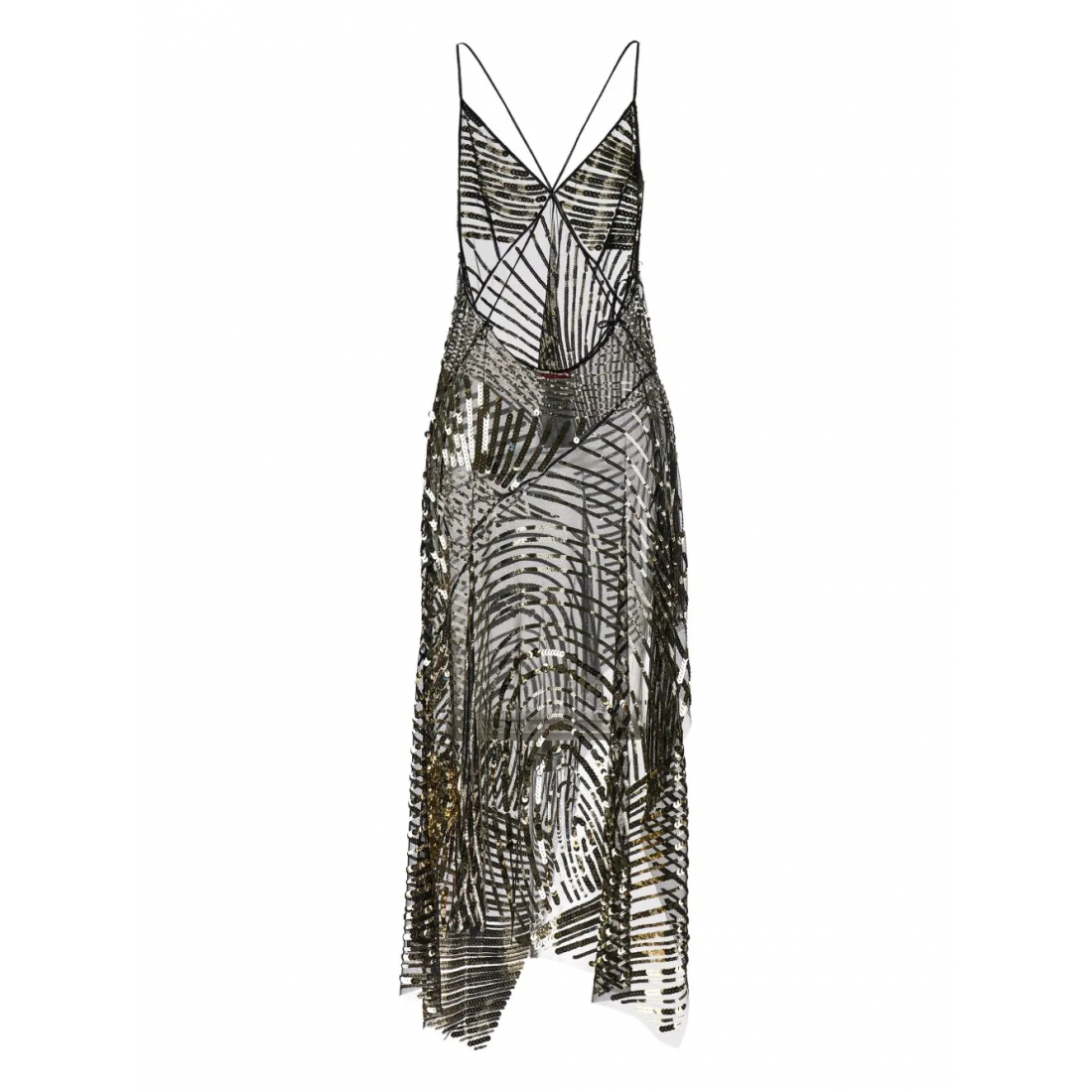 Robe Midi 'Sequin-Embroidered Asymmetric' pour Femmes