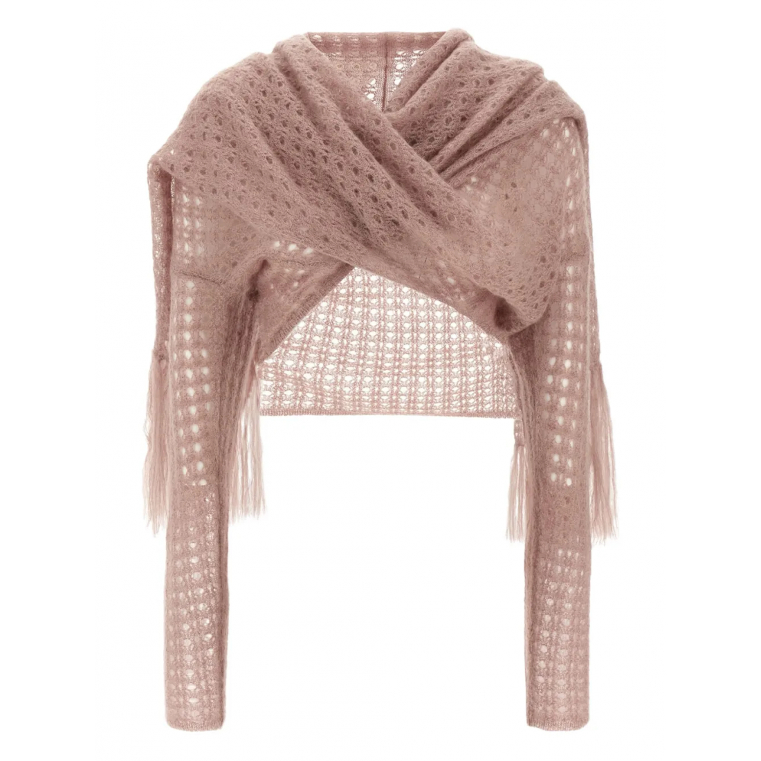 Cardigan 'Fringed Crocheted' pour Femmes