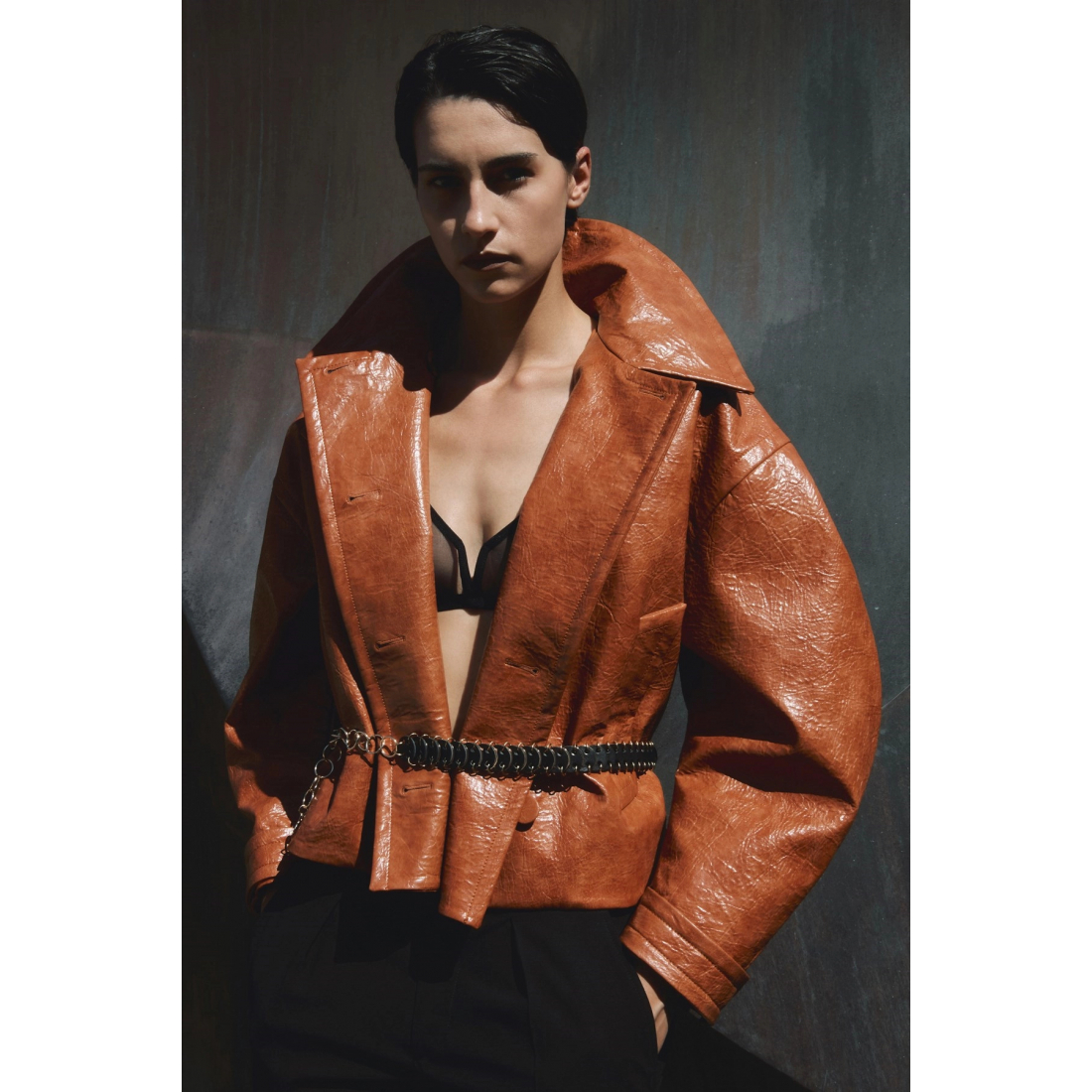 Veste en cuir 'Zarina' pour Femmes