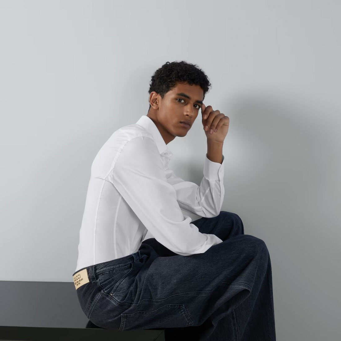 Chemise 'With Double G Embroidery' pour Hommes