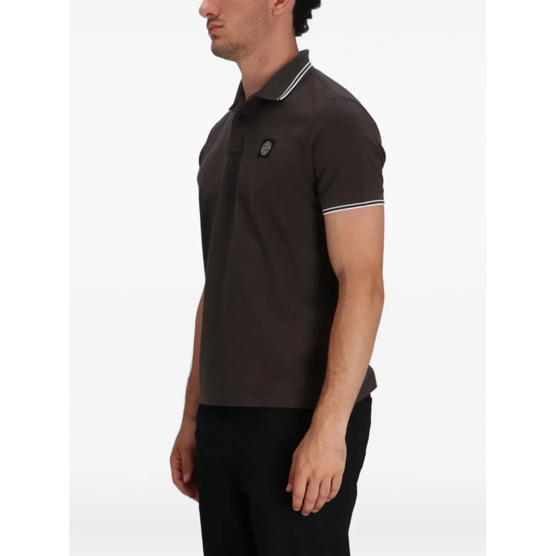 Polo 'Tipped-Collar Logo' pour Hommes
