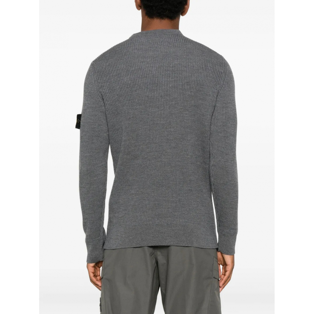 Pull 'Ribbed-Knit Logo-Patch' pour Hommes