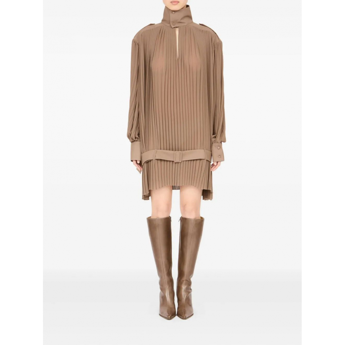 Robe 'Pleated High-Neck' pour Femmes