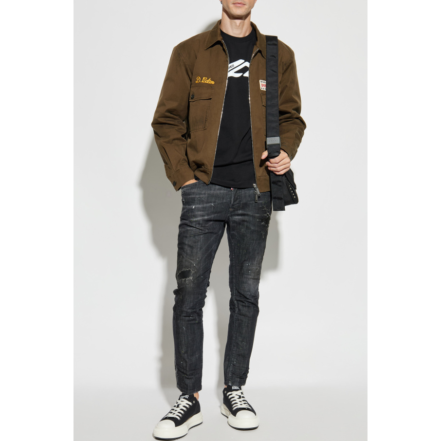Men's 'Embroidered Patch Zip-Up' Jacket