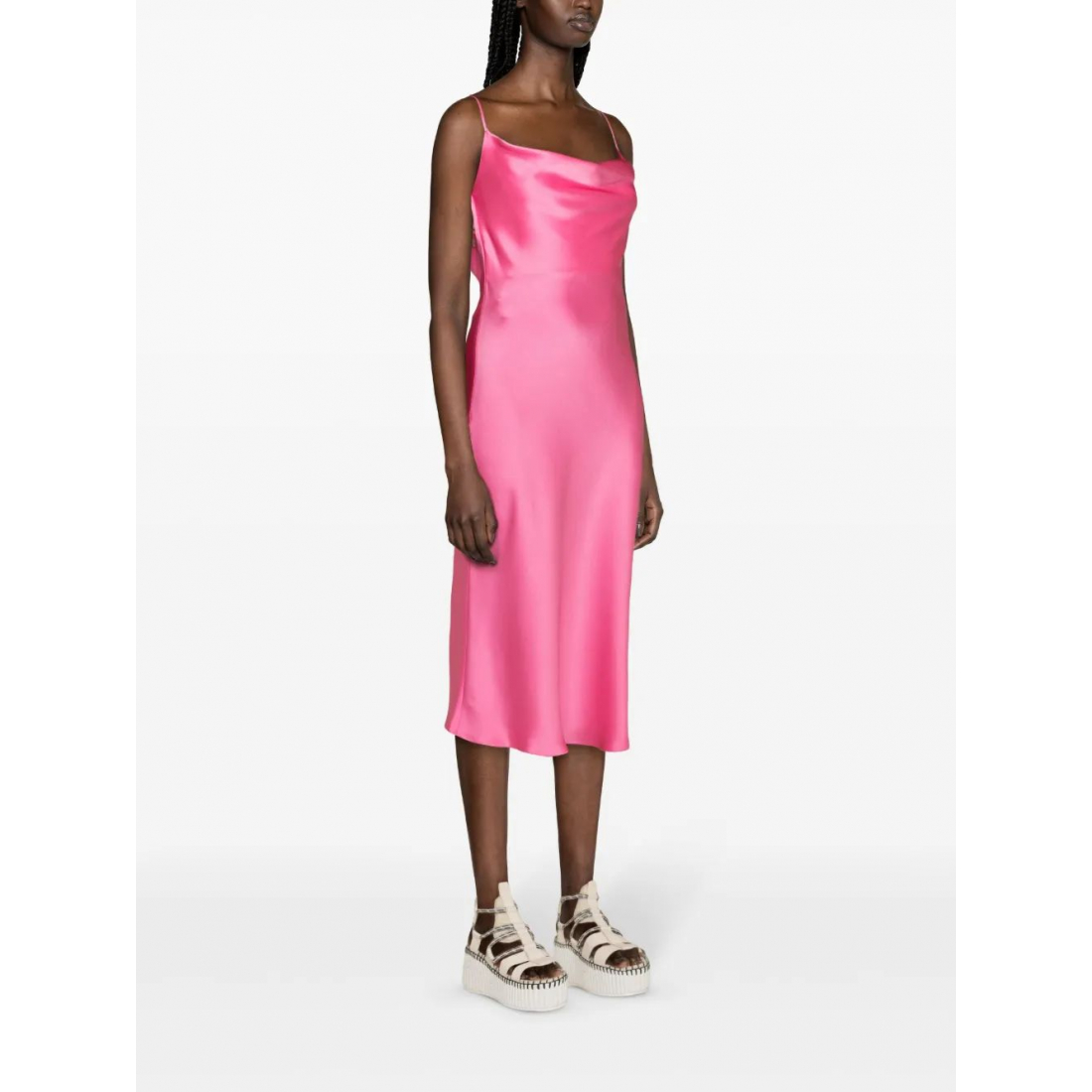 Robe Midi 'Cowl-Neck  Slip' pour Femmes