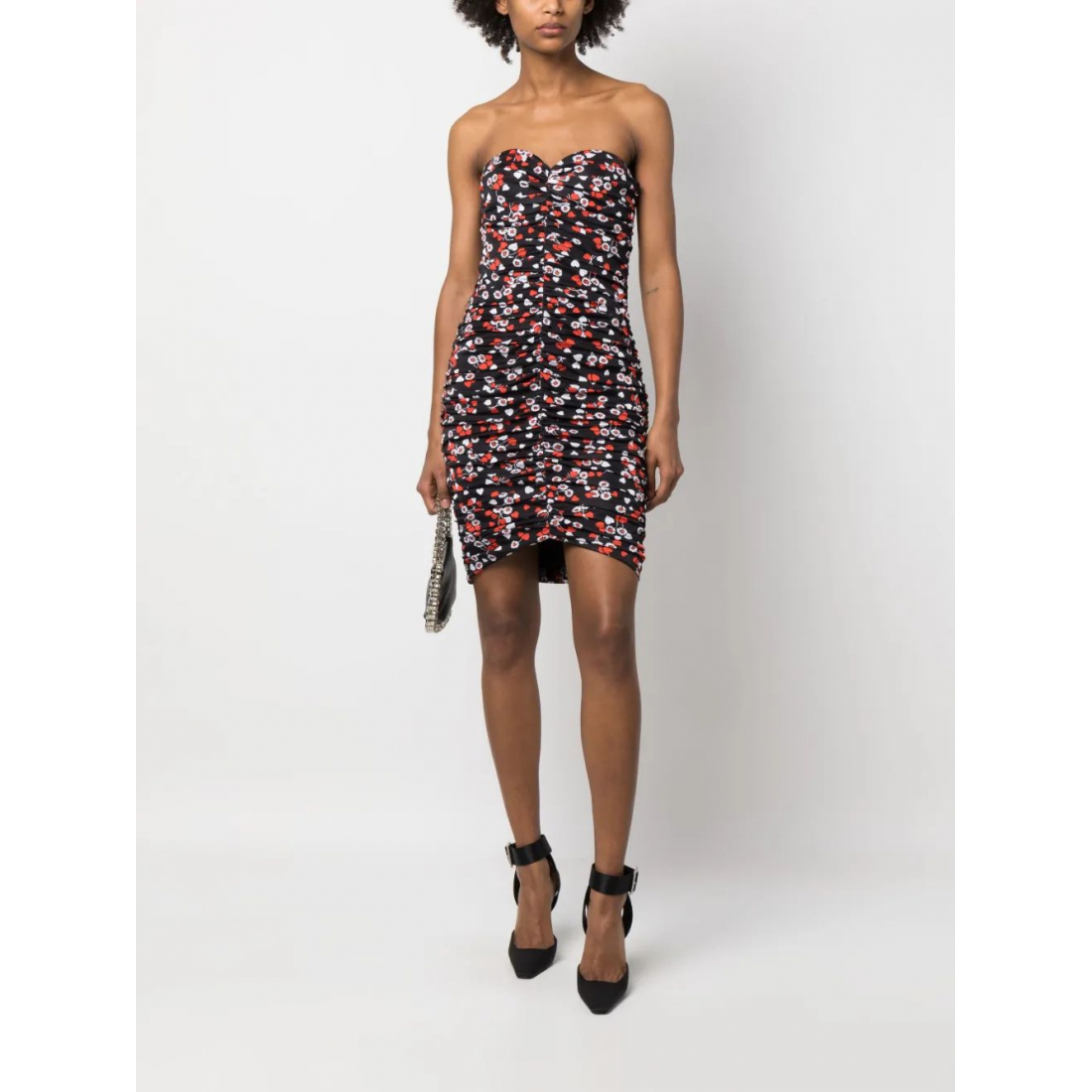Robe mini 'Floral-Print Strapless' pour Femmes