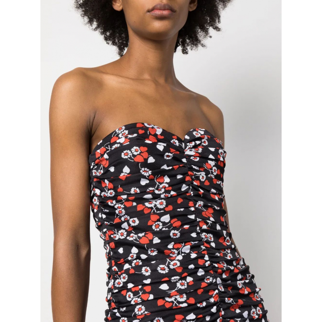 Robe mini 'Floral-Print Strapless' pour Femmes