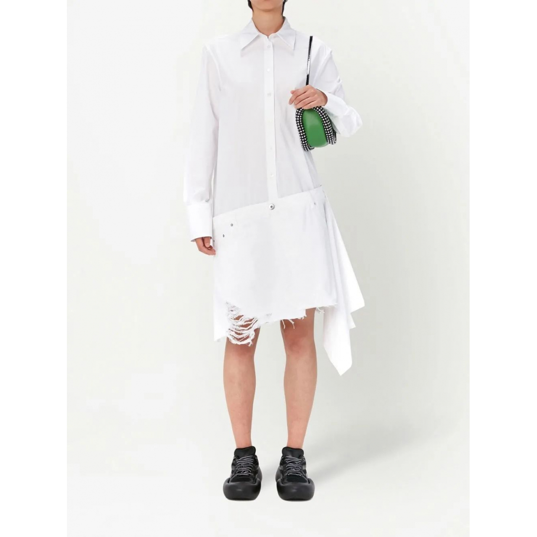Robe 'Distressed-Finish Asymmetric Shirt' pour Femmes