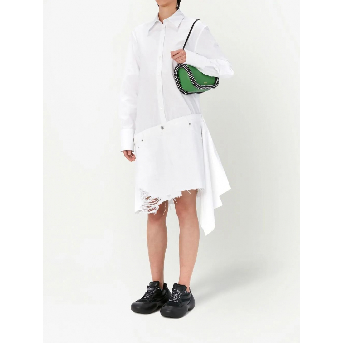 Robe 'Distressed-Finish Asymmetric Shirt' pour Femmes