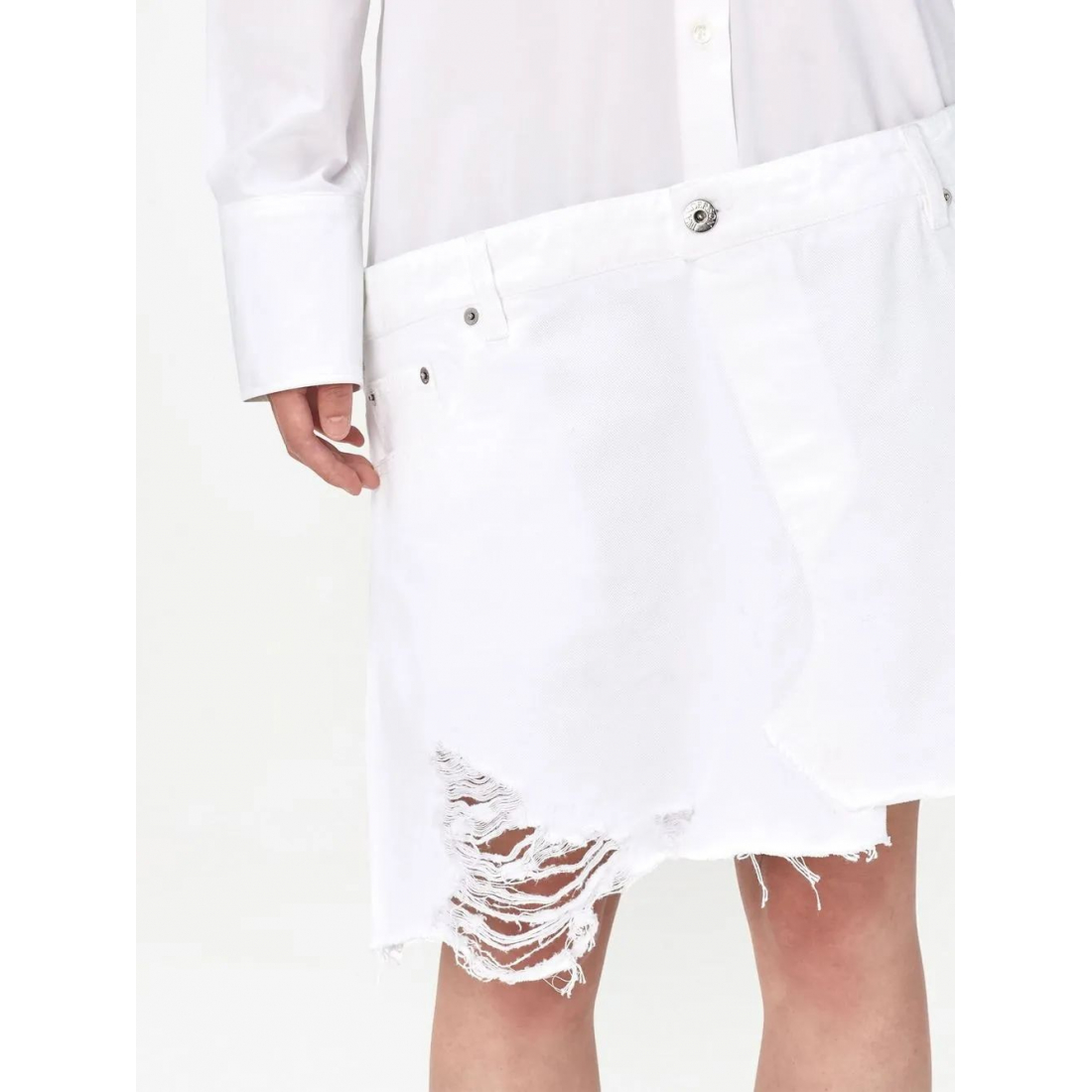 Robe 'Distressed-Finish Asymmetric Shirt' pour Femmes