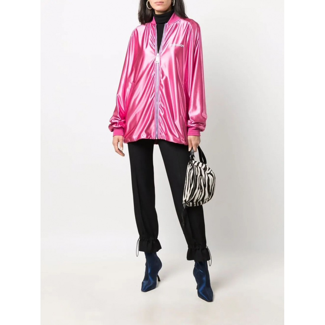 Blouson bomber 'Logo-Print Metallic' pour Femmes