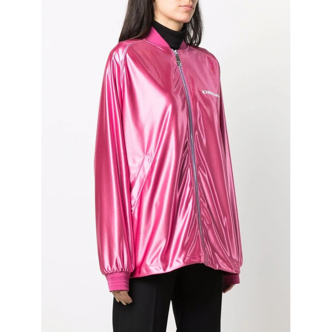 Blouson bomber 'Logo-Print Metallic' pour Femmes