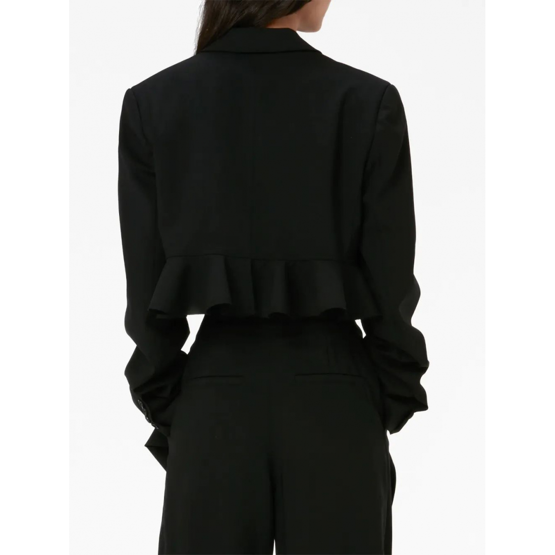 Blazer 'Ruffled-Trim Cropped' pour Femmes