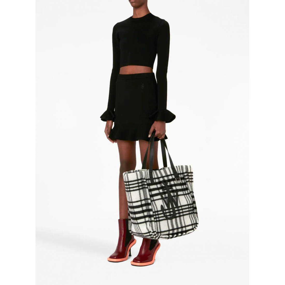 Crop Top 'Ruffled-Cuffs Knitted' pour Femmes