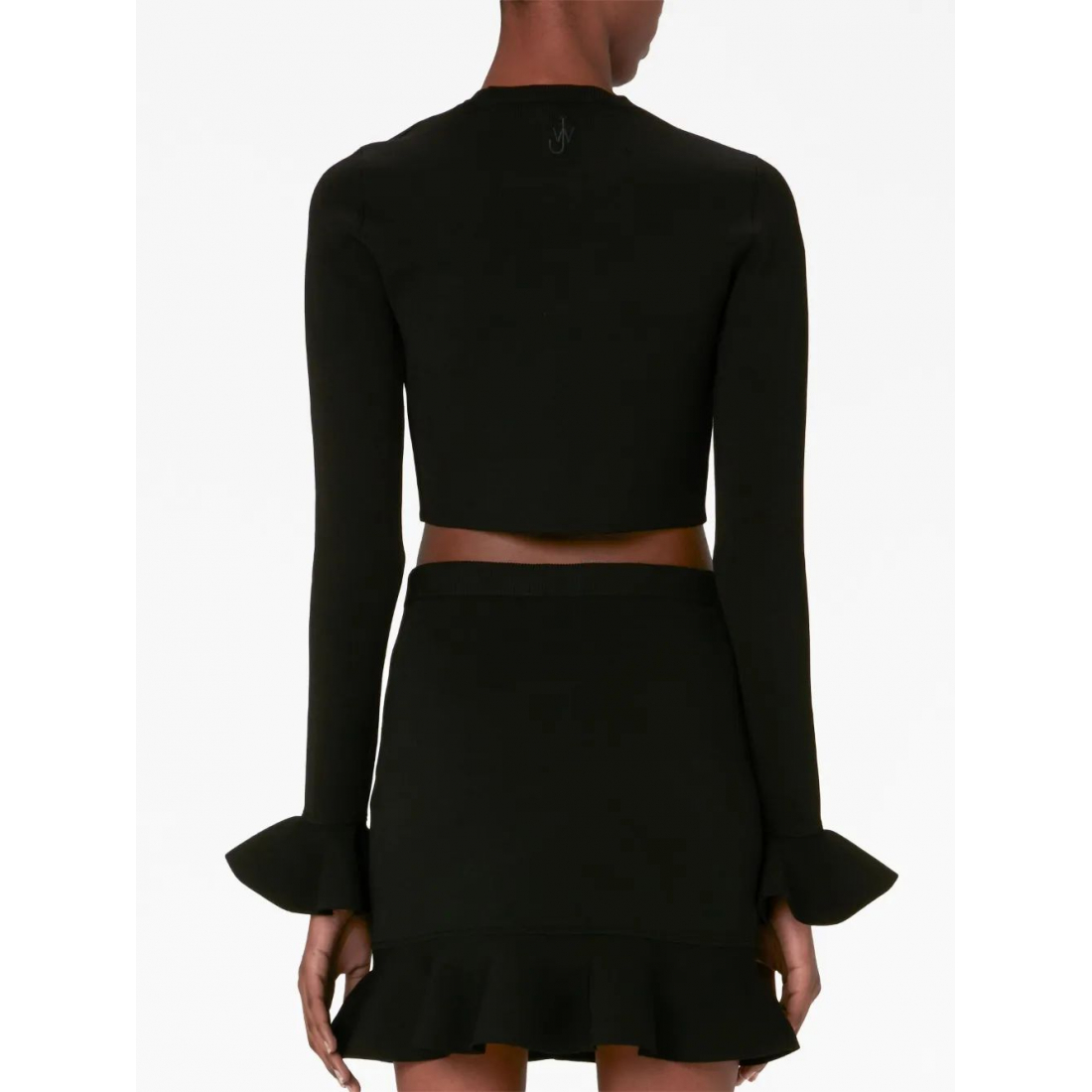 Crop Top 'Ruffled-Cuffs Knitted' pour Femmes