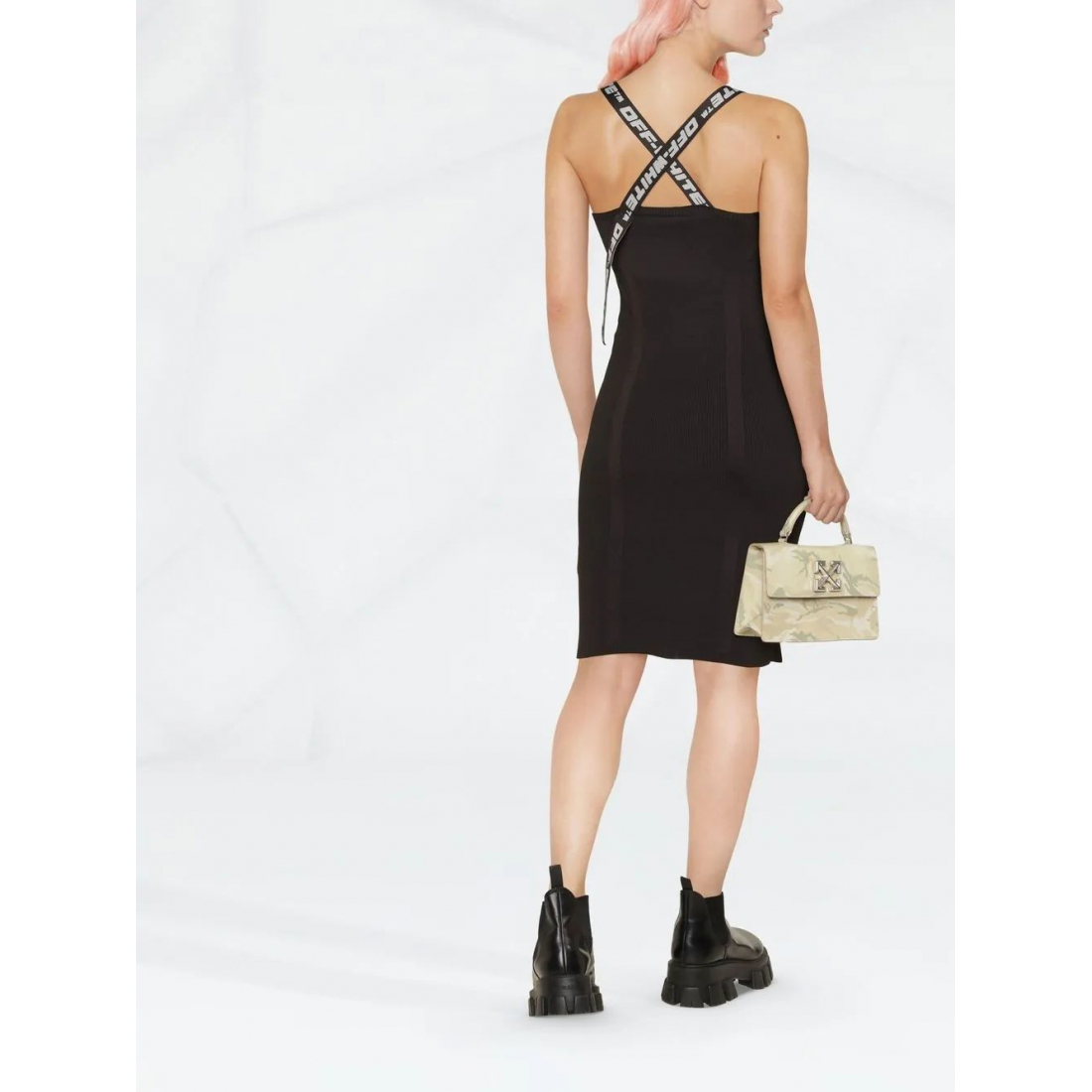 Robe mini 'Logo Straps V-Neck' pour Femmes