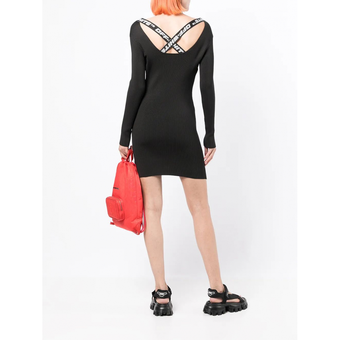 Robe 'Logo-Tape Ribbed' pour Femmes