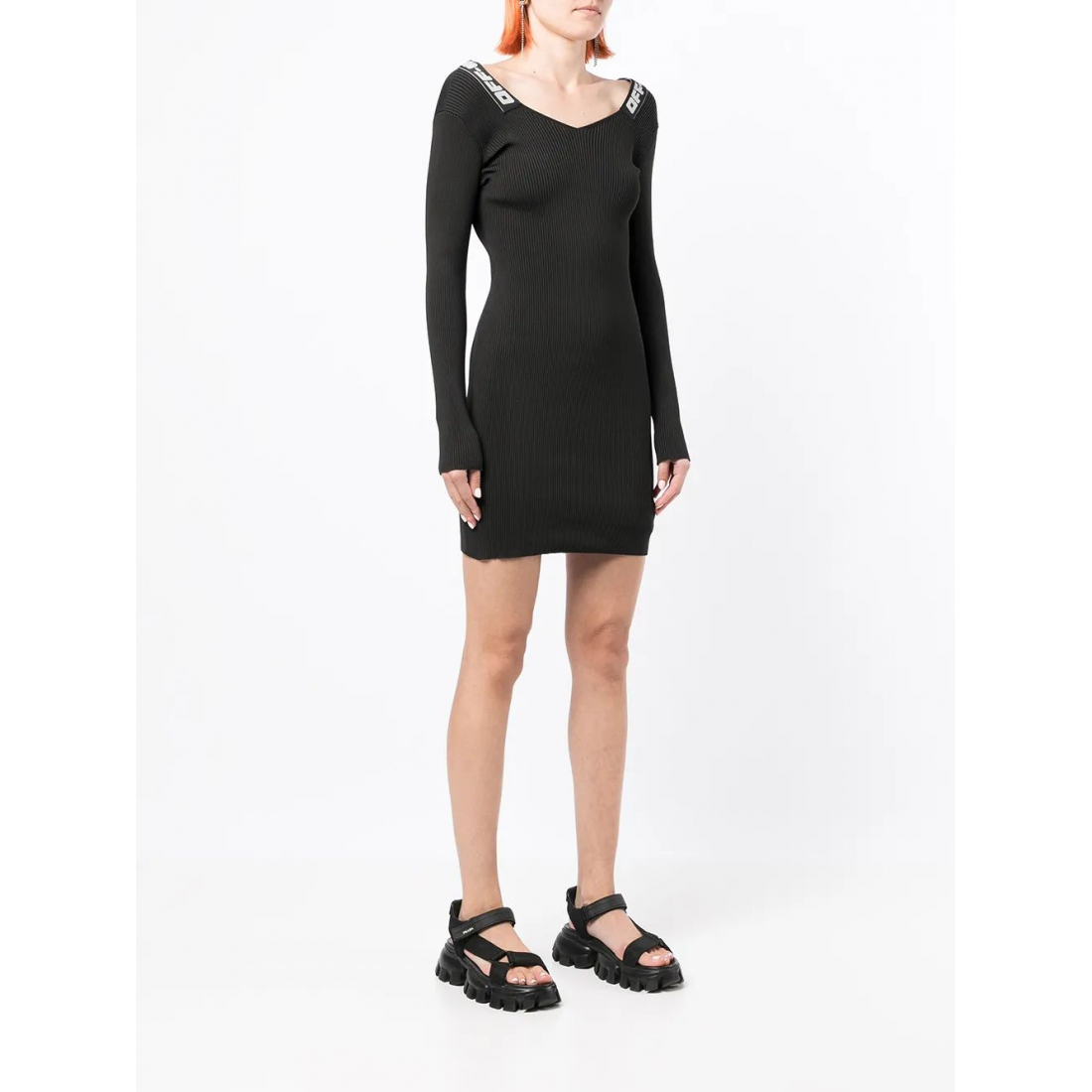 Robe 'Logo-Tape Ribbed' pour Femmes