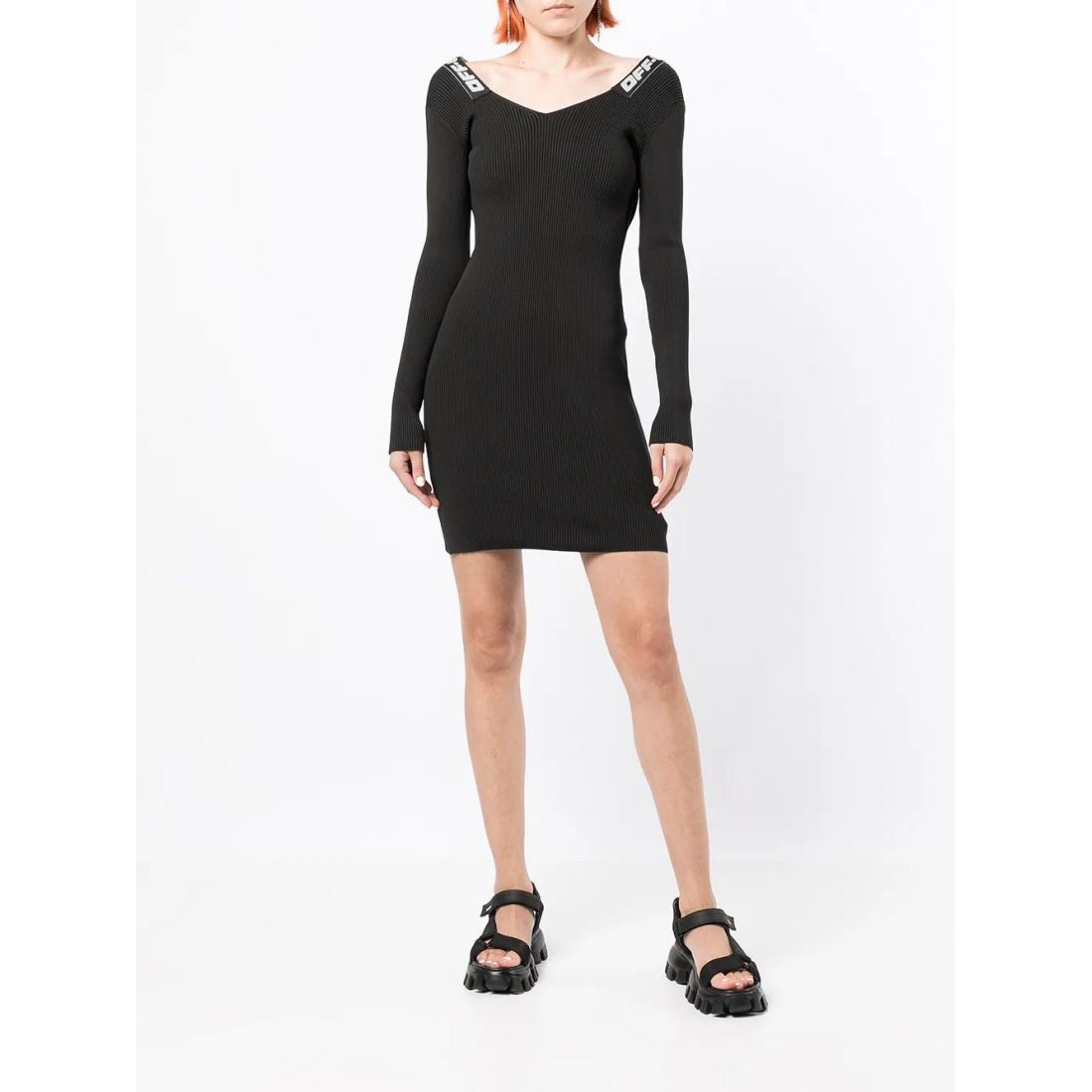Robe 'Logo-Tape Ribbed' pour Femmes
