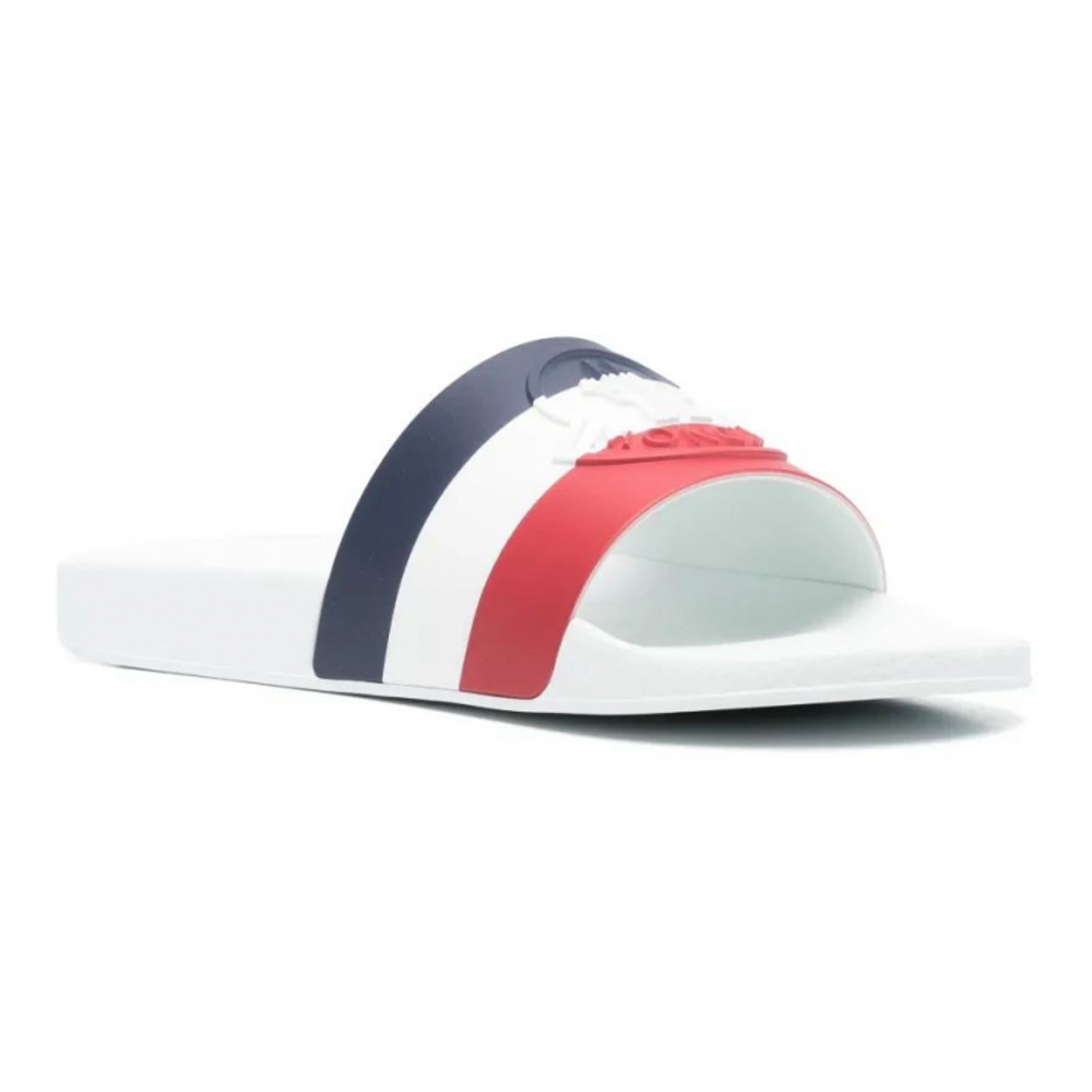 Men's 'Striped Logo-Detail' Slides