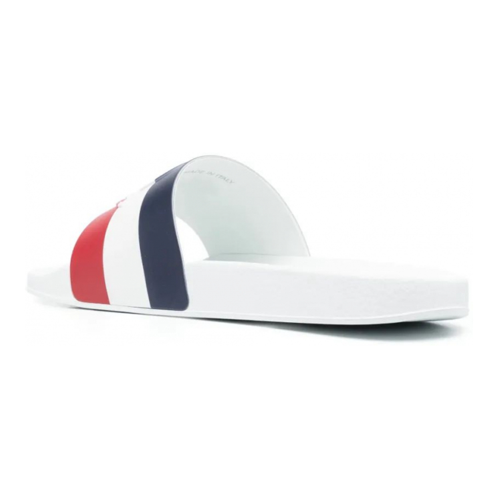 Men's 'Striped Logo-Detail' Slides