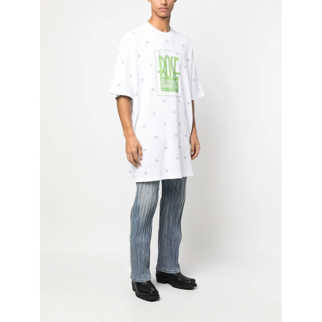 T-shirt 'Long-Line Logo-Print' pour Hommes