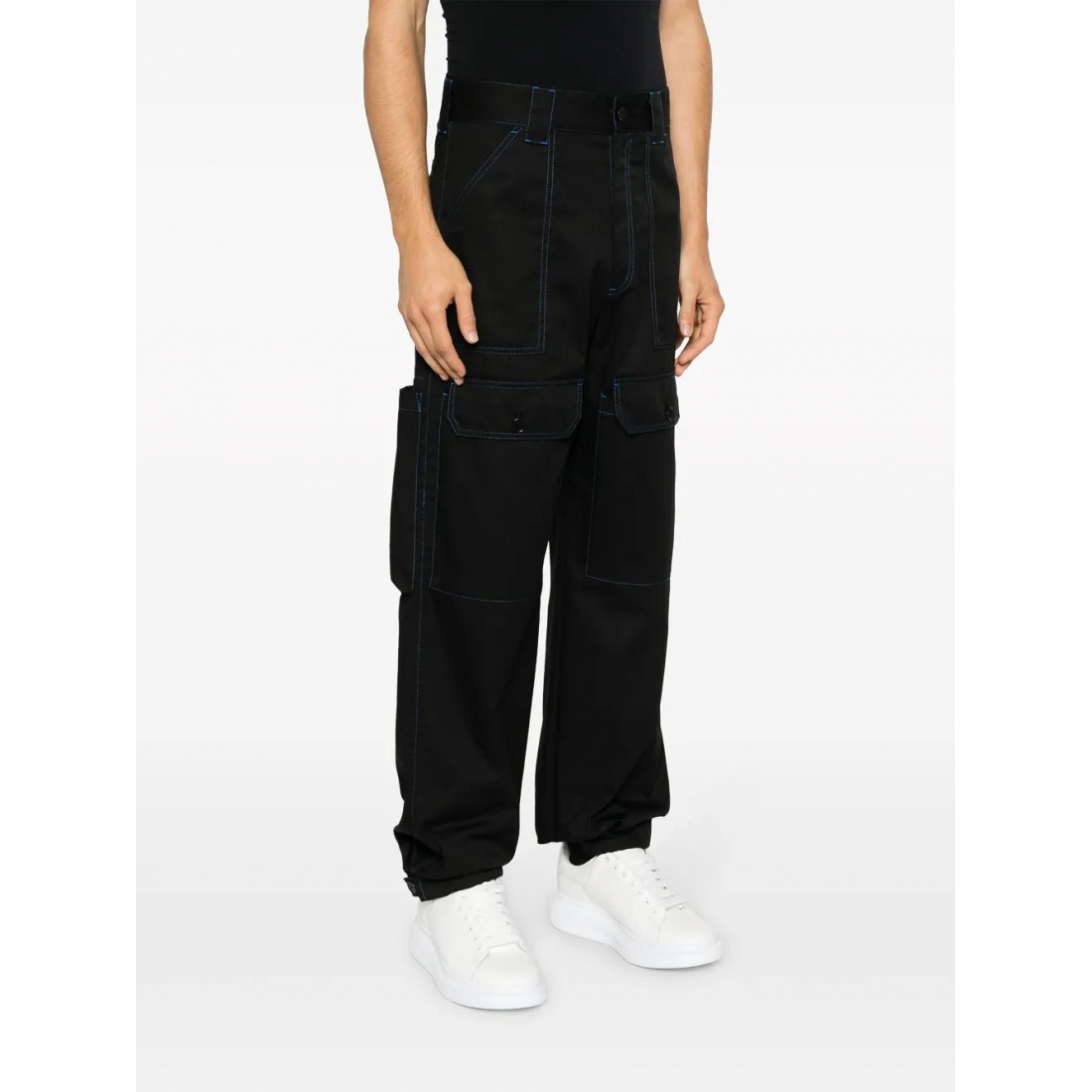 Pantalon 'Contrasting-Stitch Logo-Patch' pour Hommes