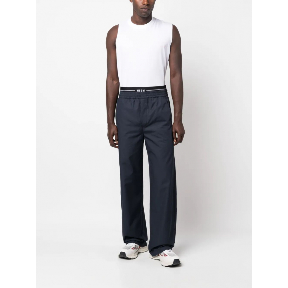 Pantalon 'Logo-Waistband Straight-Leg' pour Hommes