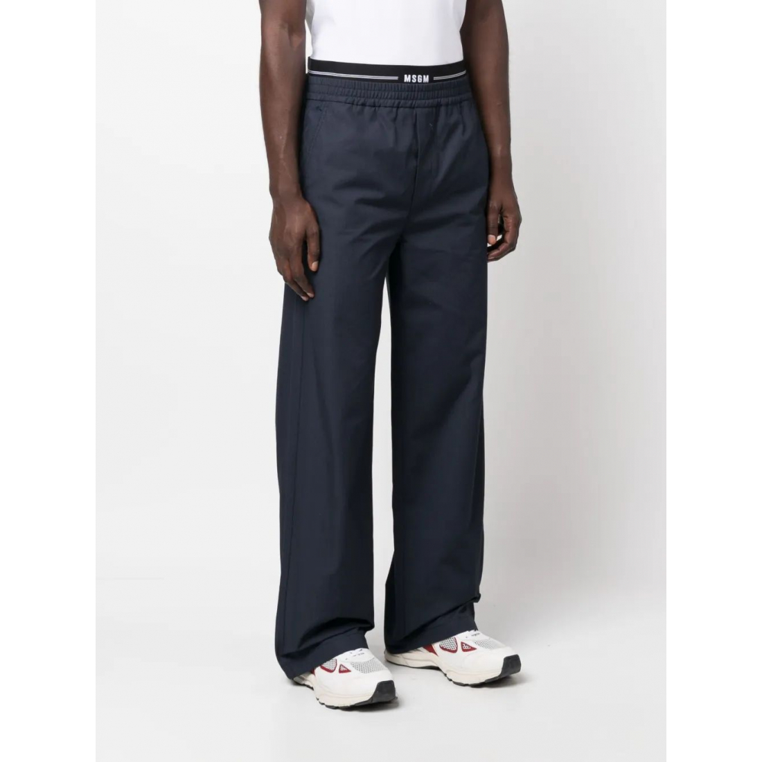 Pantalon 'Logo-Waistband Straight-Leg' pour Hommes