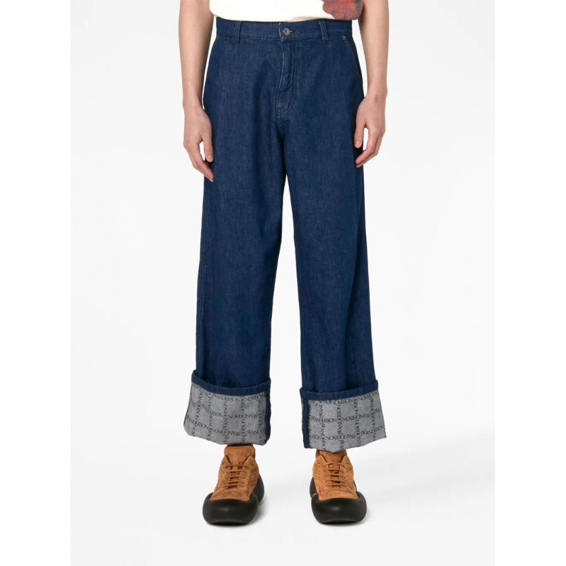 Jeans 'Grid-Print Wide-Leg' pour Hommes