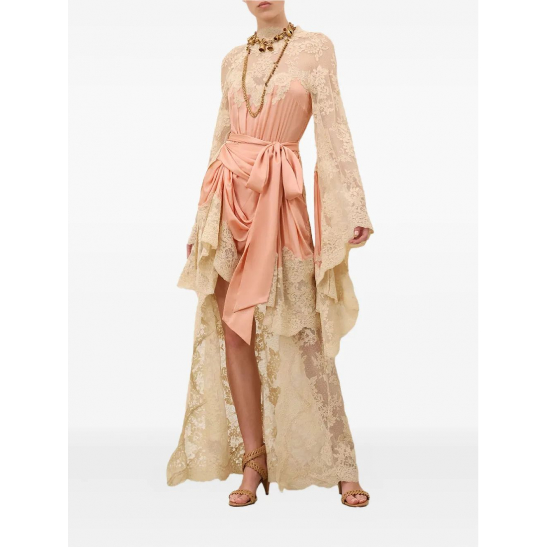 Robe 'Lace-Trimmed High-Low' pour Femmes