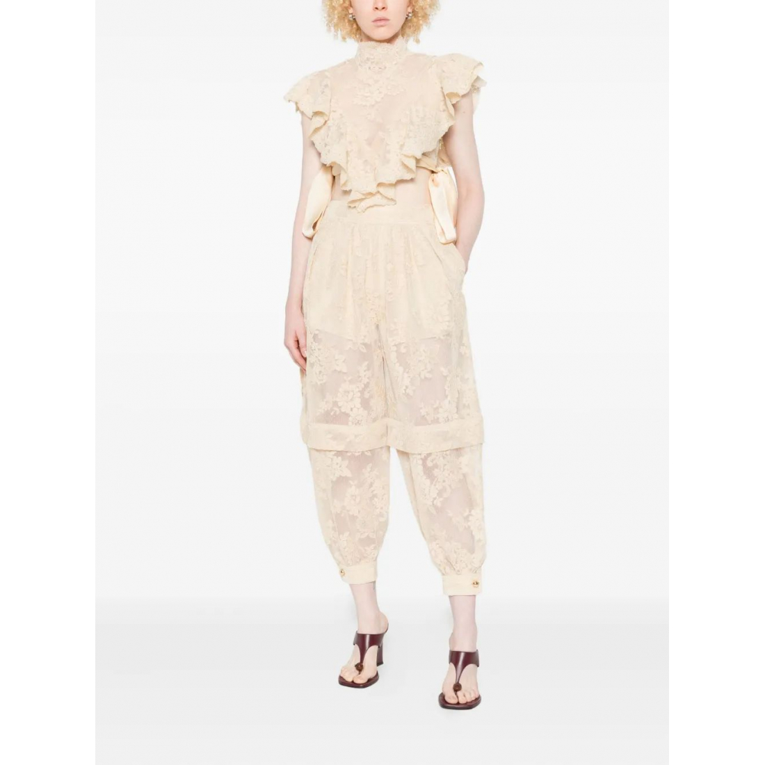 Top 'Hypnotic Lace Ruffled' pour Femmes