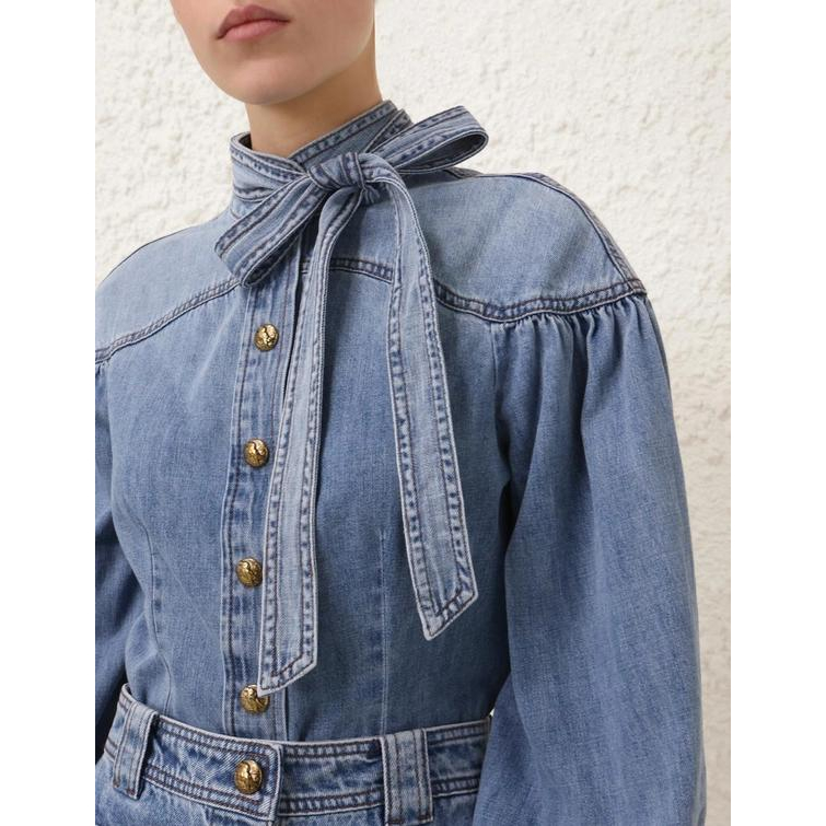 Blouse 'Tie Neck' pour Femmes