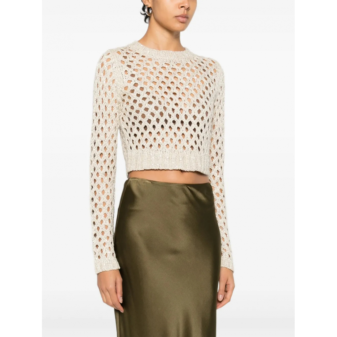 Women's 'Open-Knit Sequin Embellishment' Sweater