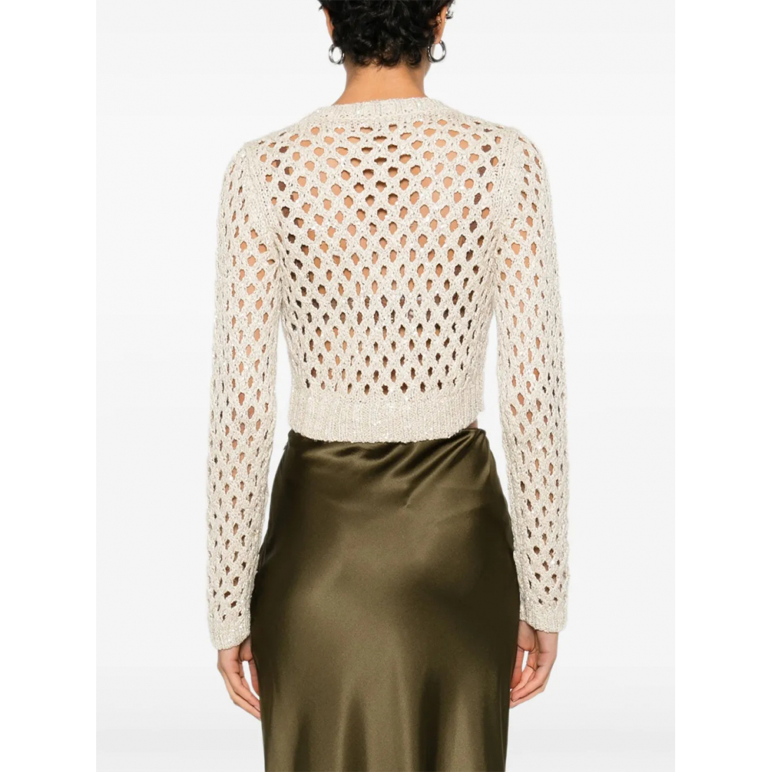 Women's 'Open-Knit Sequin Embellishment' Sweater