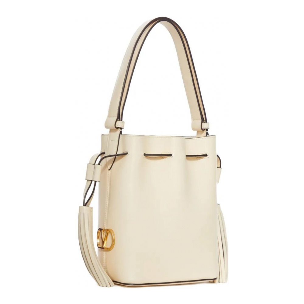 Women's 'V-Logo Tassel' Bucket Bag