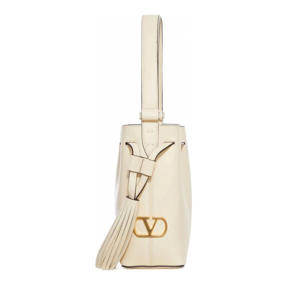 Women's 'V-Logo Tassel' Bucket Bag