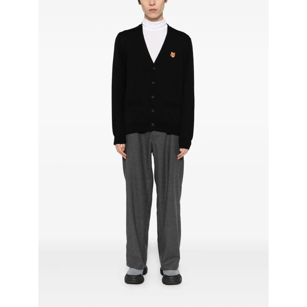 Cardigan 'Bold Fox Head Patch' pour Hommes