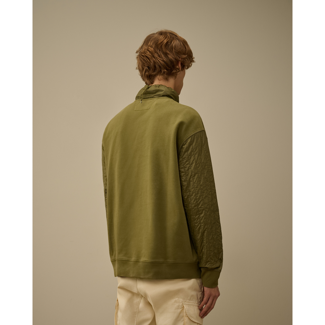 Sweatshirt 'Diagonal Raised Fleece Mixed Half Zip' pour Hommes