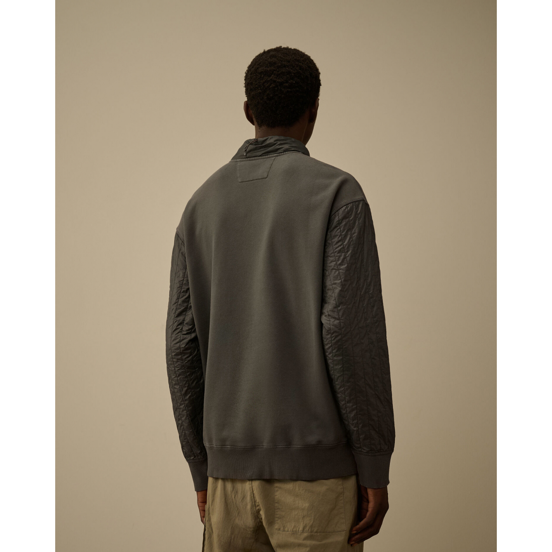 Sweatshirt 'Diagonal Raised Fleece Mixed Half Zip' pour Hommes
