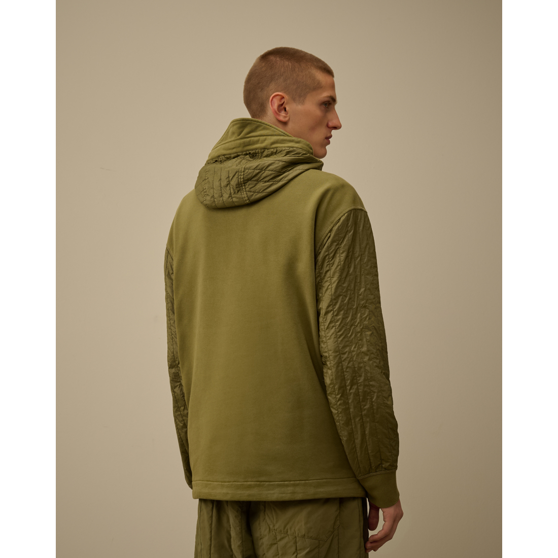 Sweatshirt 'Diagonal Raised Fleece Mixed Full Zip Hooded' pour Hommes