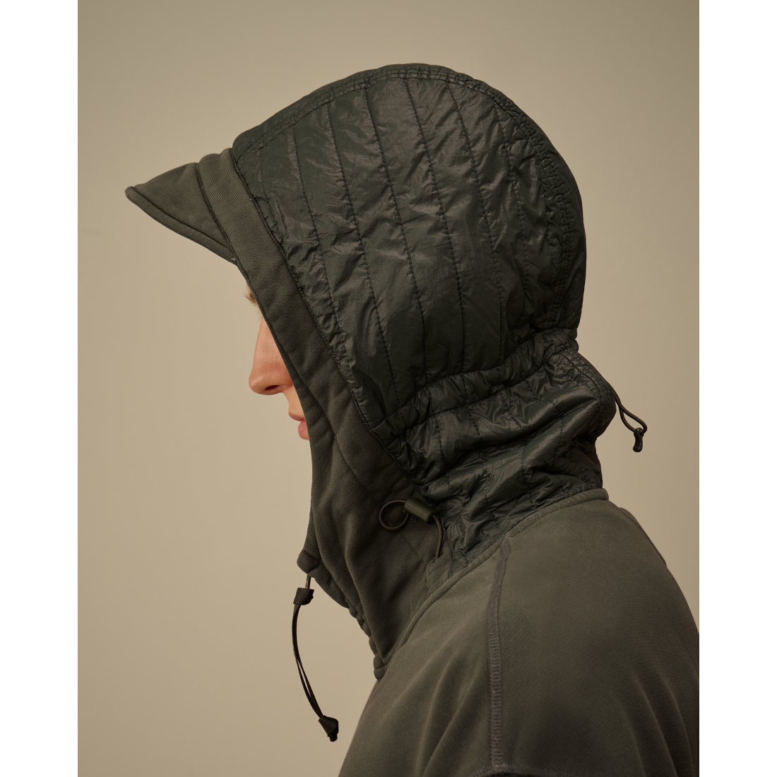 Sweatshirt 'Diagonal Raised Fleece Mixed Full Zip Hooded' pour Hommes