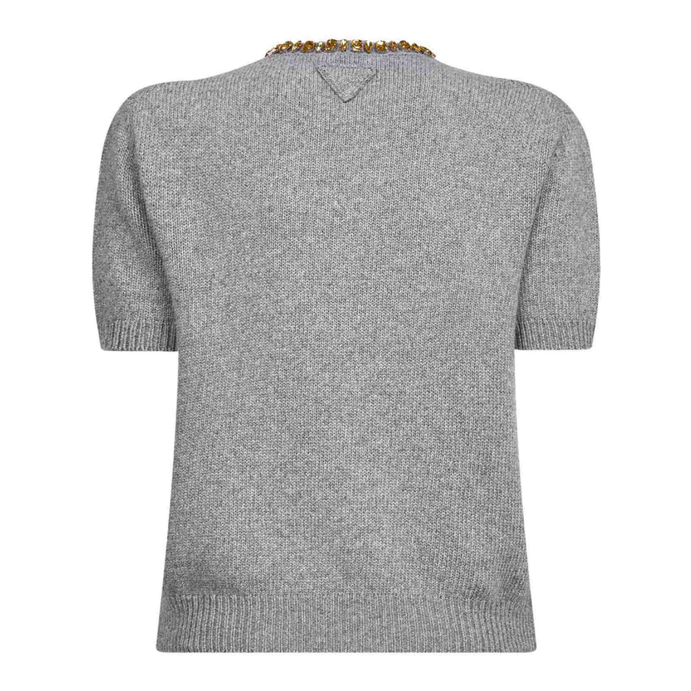 Pull à manches courtes 'Crystal Embellished' pour Femmes