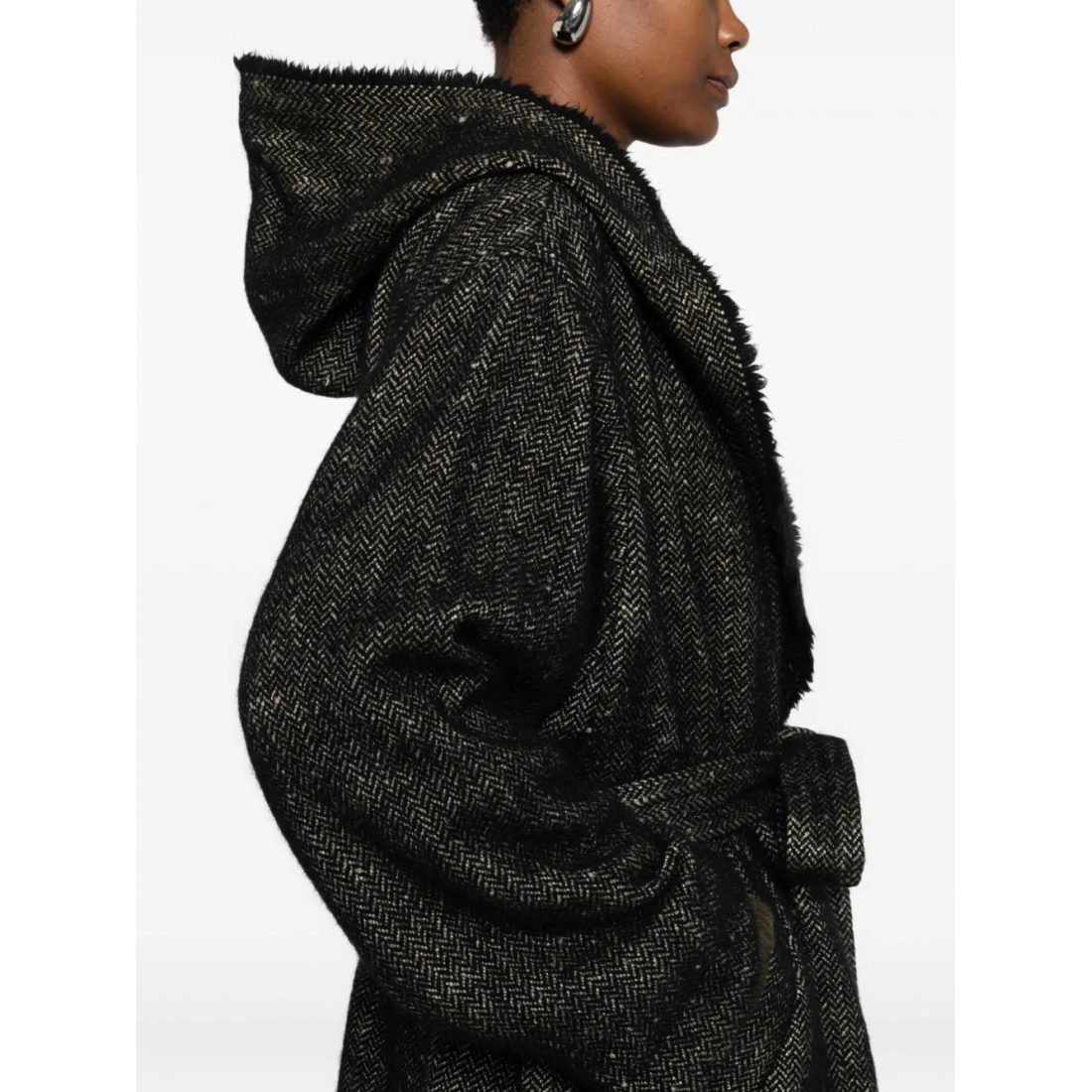 Manteau 'Fringed-Trim Belted' pour Femmes