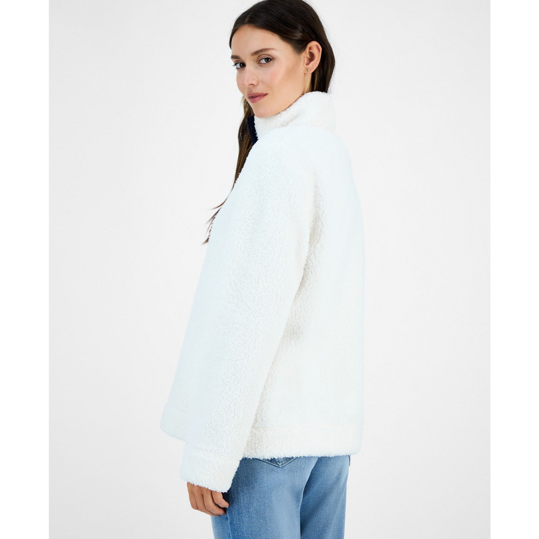 Veste anorak 'Quarter-Zip Faux-Sherpa' pour Femmes