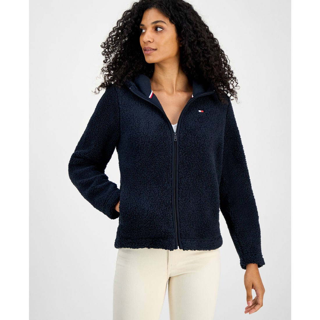 Veste de Survêtement 'Zip-Front Long-Sleeve Sherpa' pour Femmes