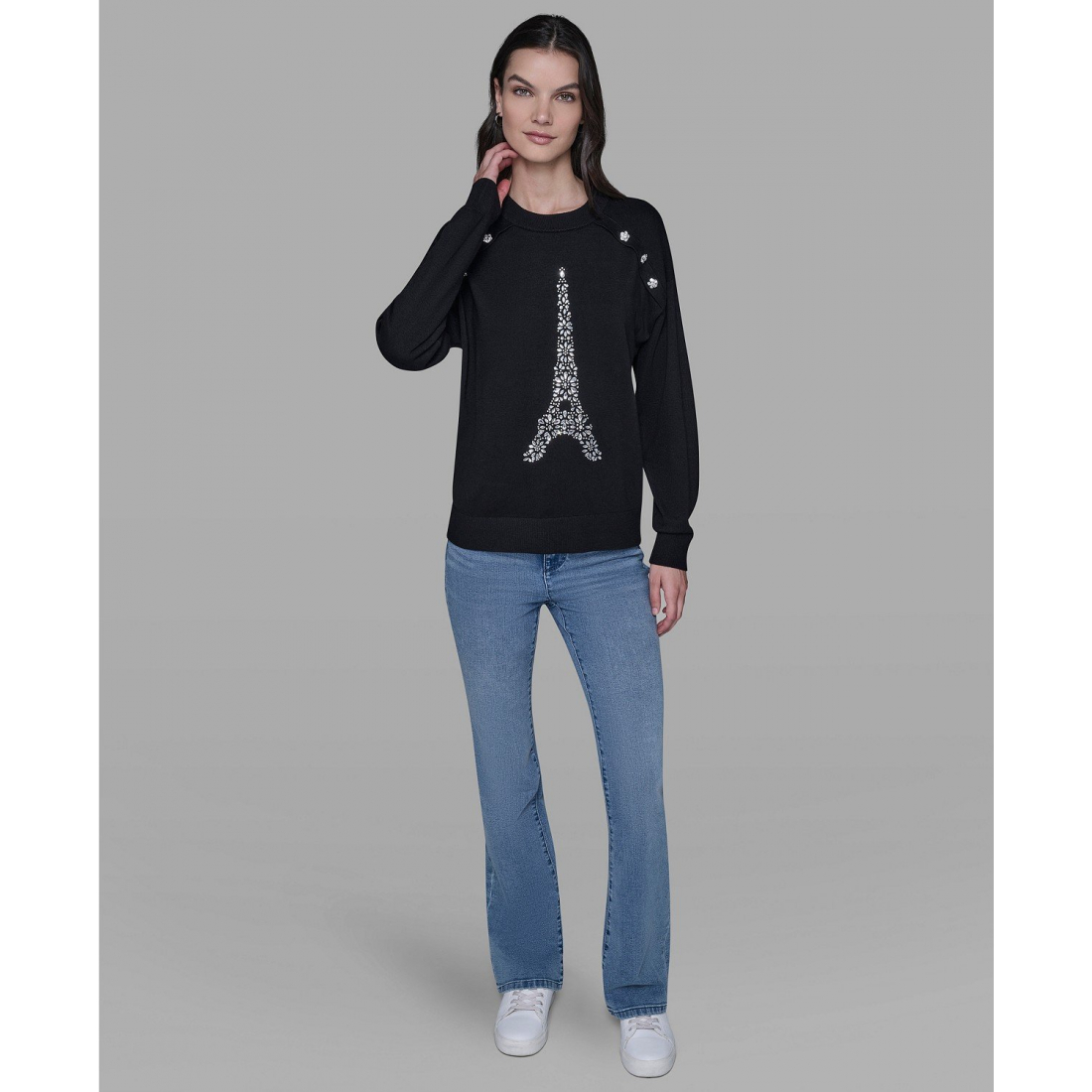 Women's 'Eiffel Tower Print' Sweater